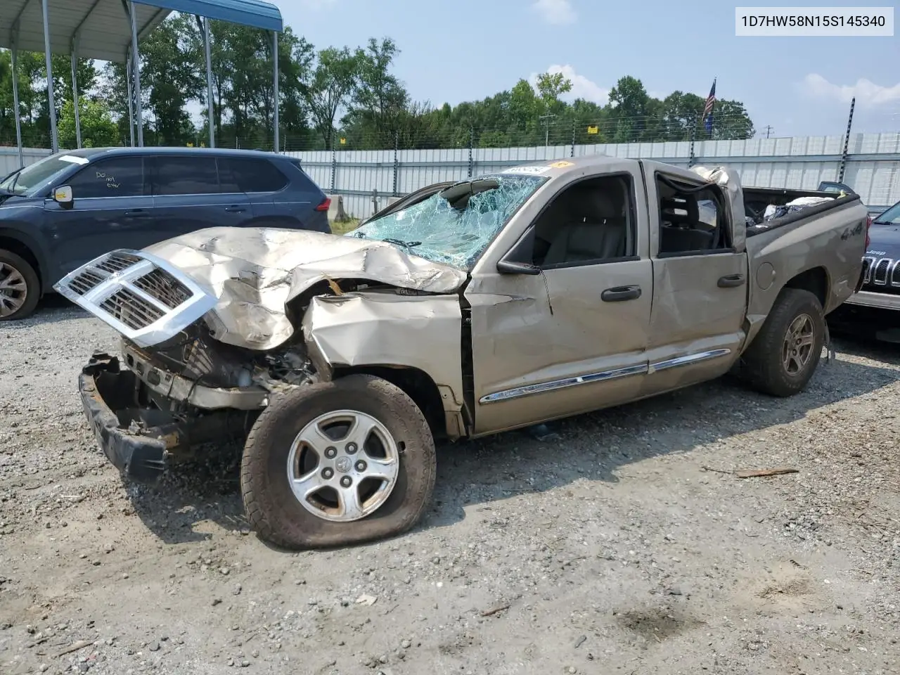 2005 Dodge Dakota Quad Laramie VIN: 1D7HW58N15S145340 Lot: 58954154