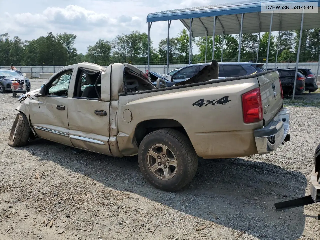 2005 Dodge Dakota Quad Laramie VIN: 1D7HW58N15S145340 Lot: 58954154