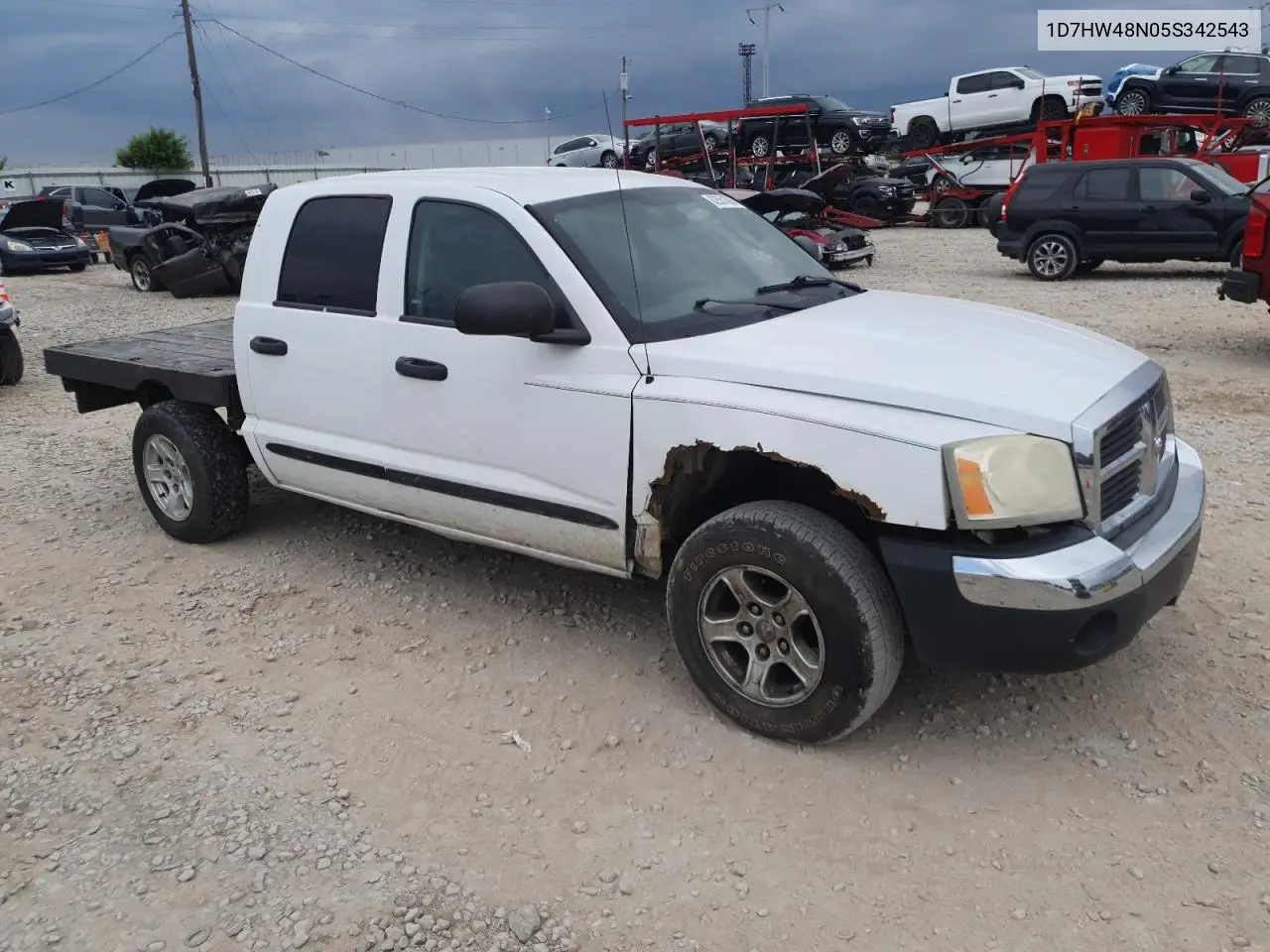 2005 Dodge Dakota Quad Slt VIN: 1D7HW48N05S342543 Lot: 62551885