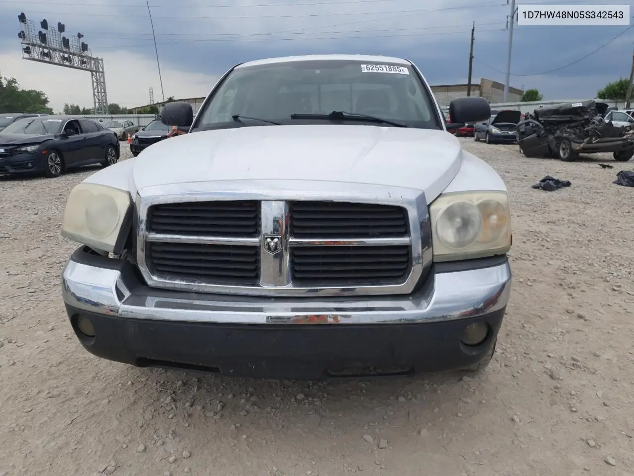 2005 Dodge Dakota Quad Slt VIN: 1D7HW48N05S342543 Lot: 62551885