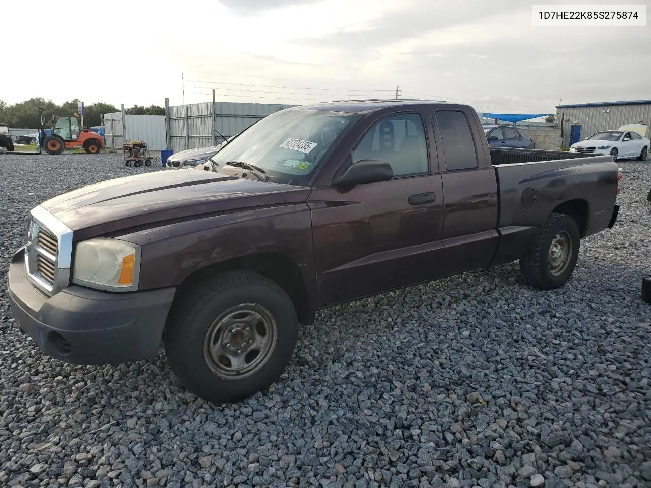 2005 Dodge Dakota St VIN: 1D7HE22K85S275874 Lot: 62724235