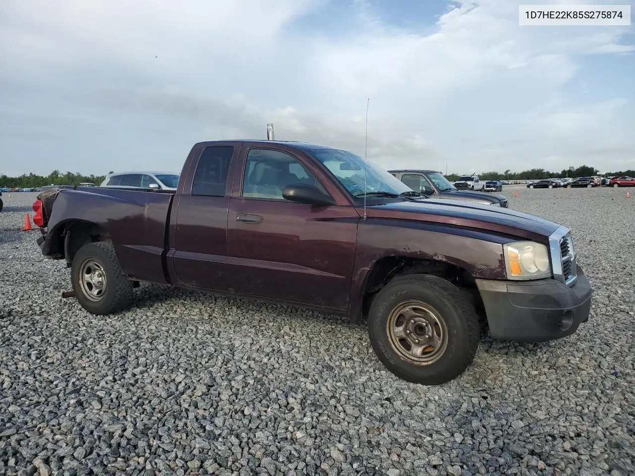 2005 Dodge Dakota St VIN: 1D7HE22K85S275874 Lot: 62724235