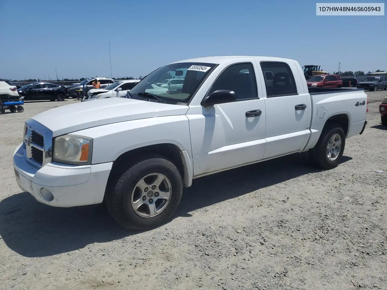2006 Dodge Dakota Quad Slt VIN: 1D7HW48N46S605943 Lot: 55553545