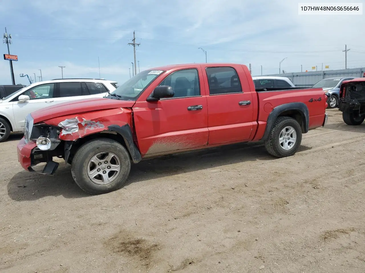 2006 Dodge Dakota Quad Slt VIN: 1D7HW48N06S656646 Lot: 60980315