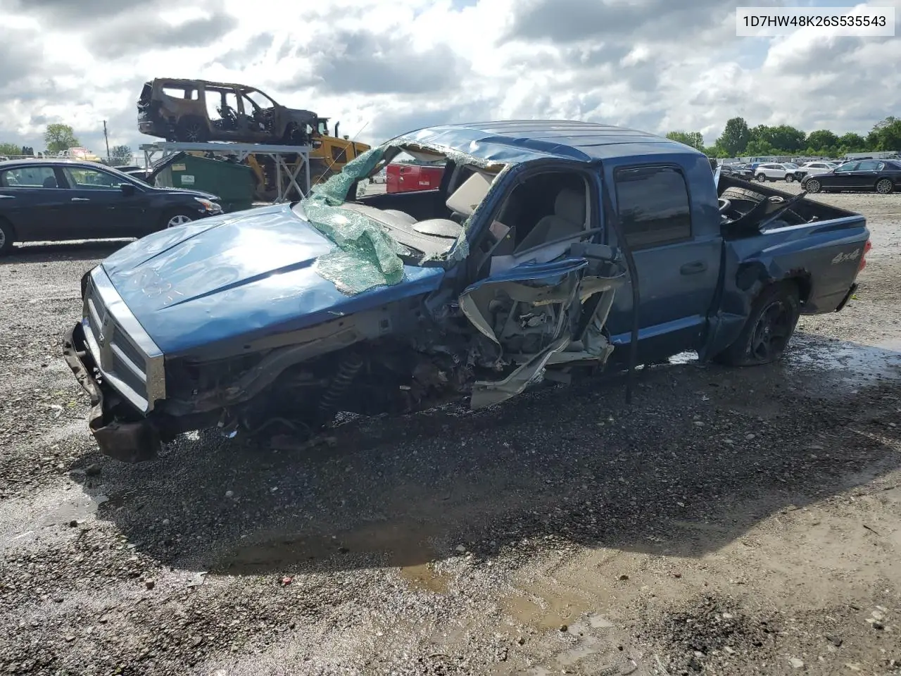 2006 Dodge Dakota Quad Slt VIN: 1D7HW48K26S535543 Lot: 61373815