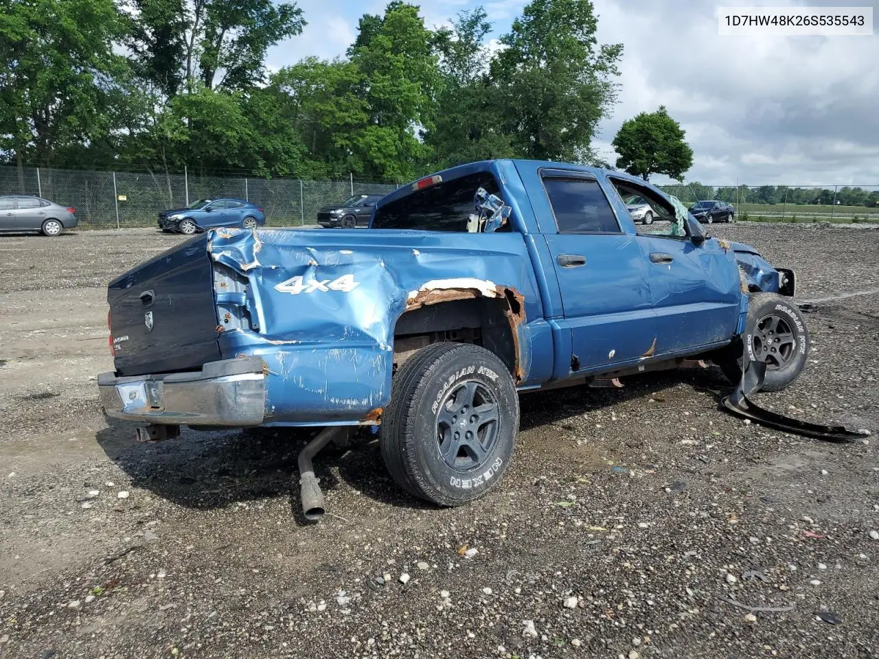 2006 Dodge Dakota Quad Slt VIN: 1D7HW48K26S535543 Lot: 61373815