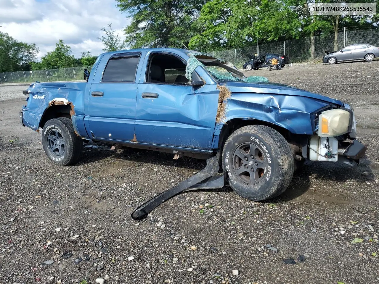2006 Dodge Dakota Quad Slt VIN: 1D7HW48K26S535543 Lot: 61373815