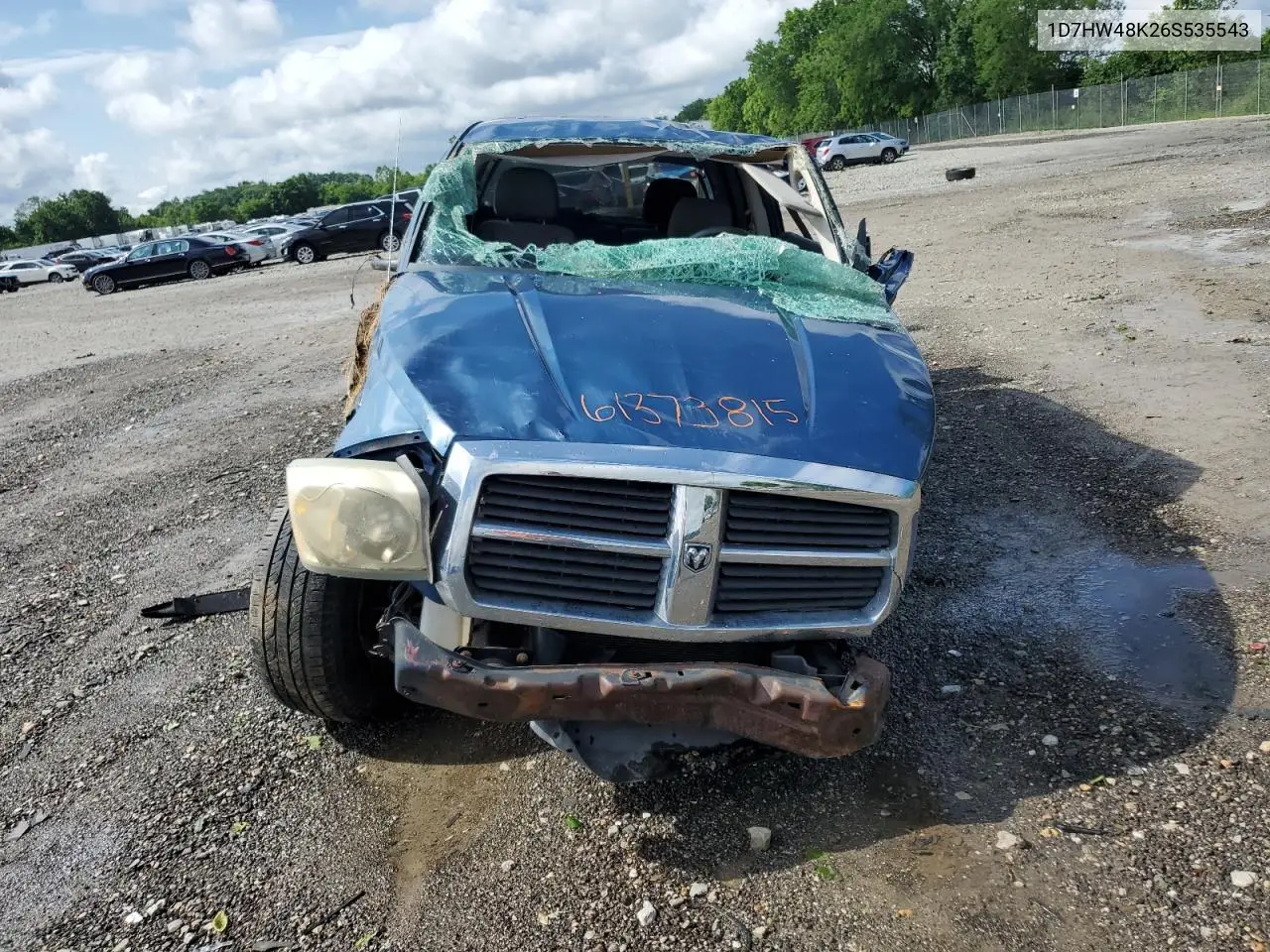 2006 Dodge Dakota Quad Slt VIN: 1D7HW48K26S535543 Lot: 61373815