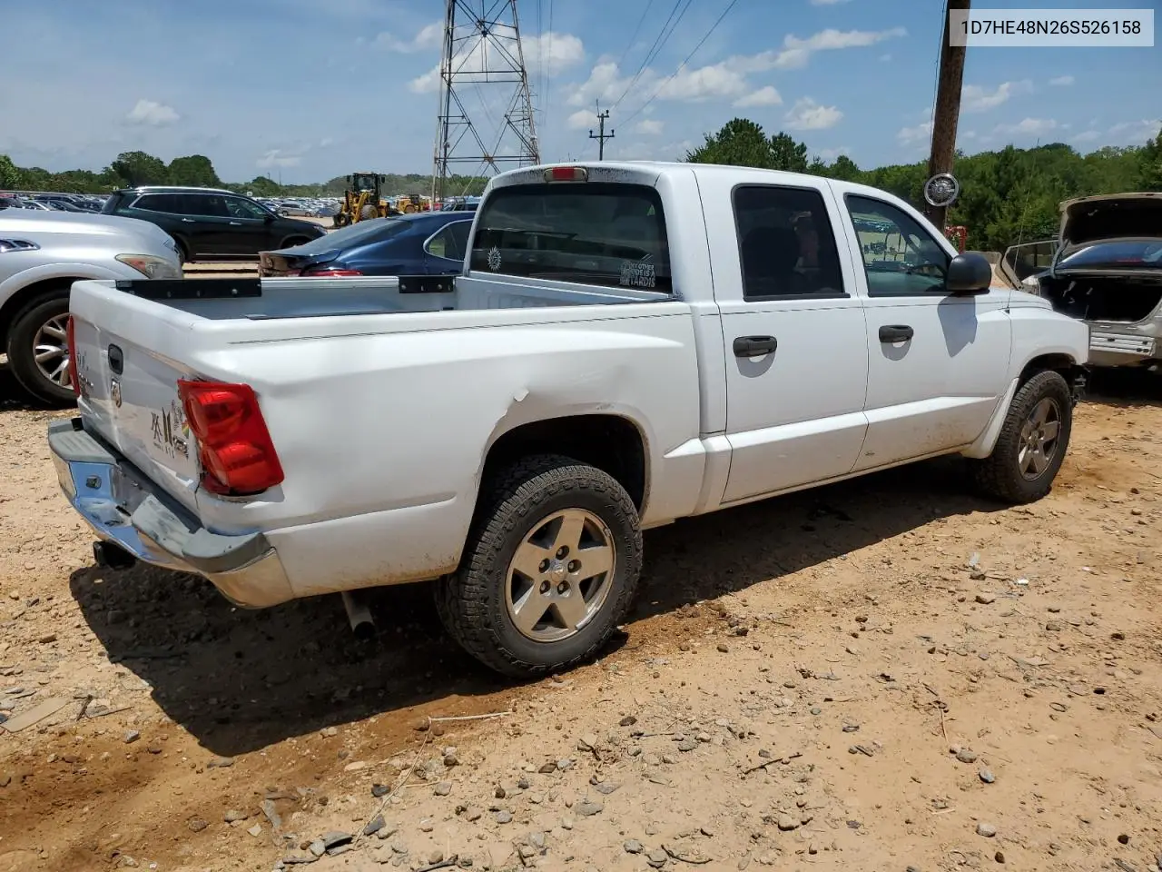 2006 Dodge Dakota Quad Slt VIN: 1D7HE48N26S526158 Lot: 61530615