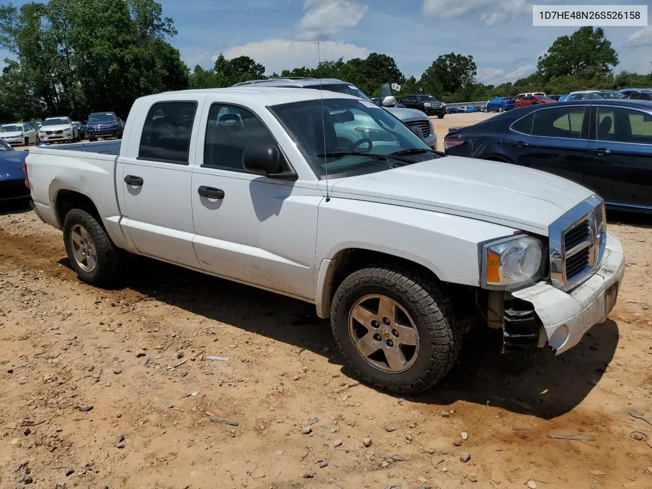 2006 Dodge Dakota Quad Slt VIN: 1D7HE48N26S526158 Lot: 61530615