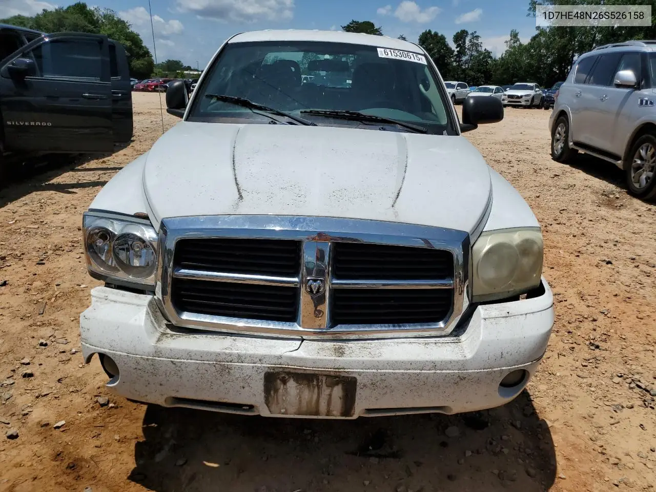 2006 Dodge Dakota Quad Slt VIN: 1D7HE48N26S526158 Lot: 61530615