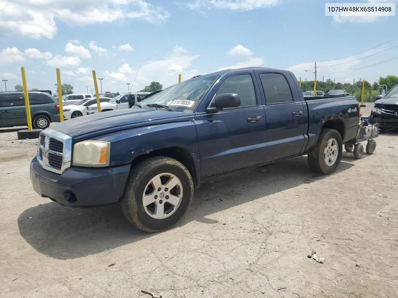 2006 Dodge Dakota Quad Slt VIN: 1D7HW48KX6S514908 Lot: 61878055