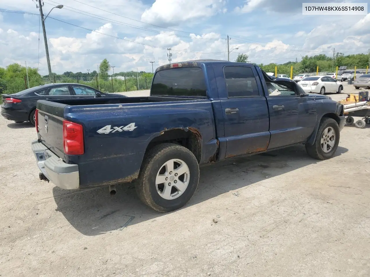 2006 Dodge Dakota Quad Slt VIN: 1D7HW48KX6S514908 Lot: 61878055