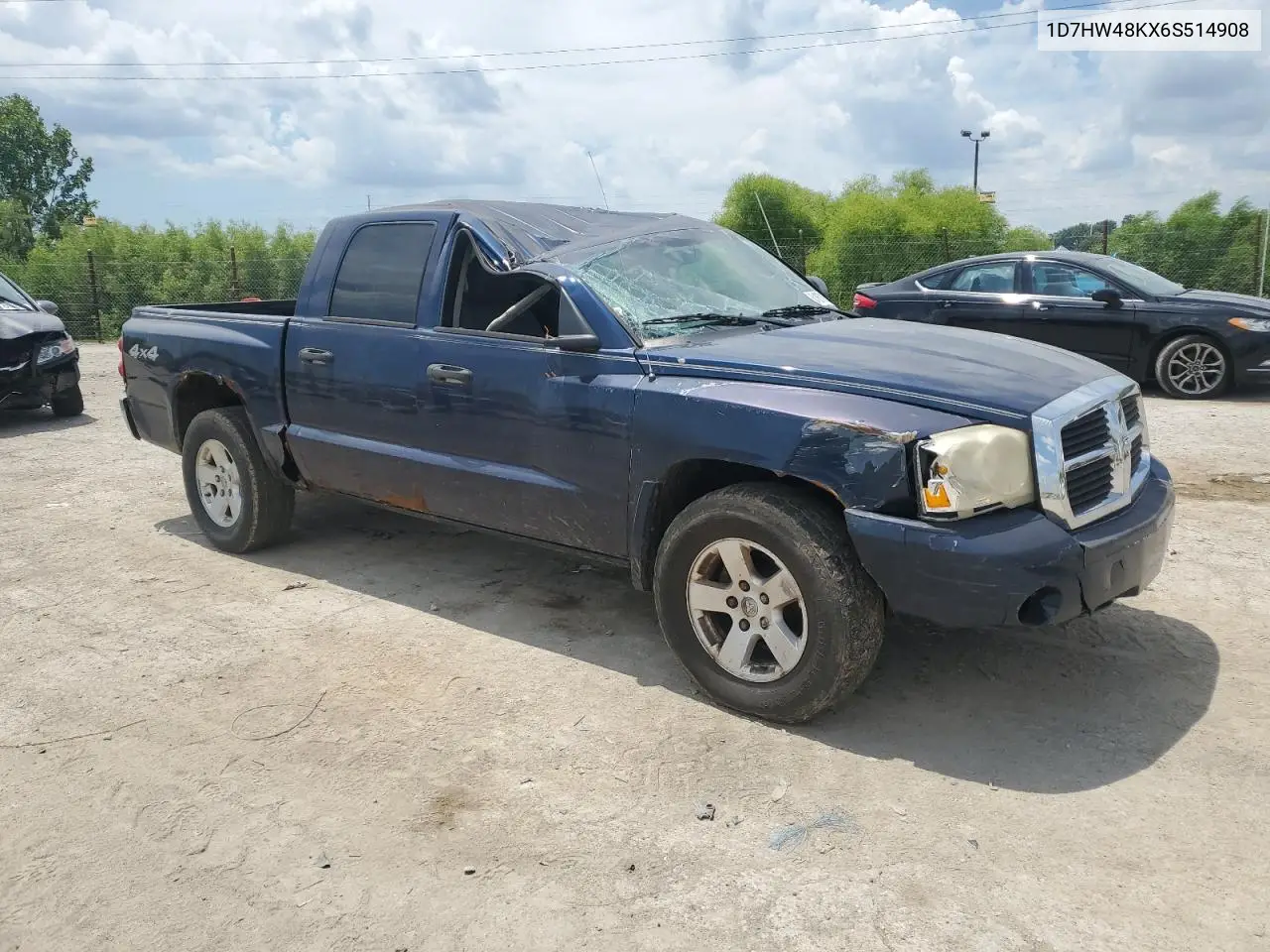 2006 Dodge Dakota Quad Slt VIN: 1D7HW48KX6S514908 Lot: 61878055
