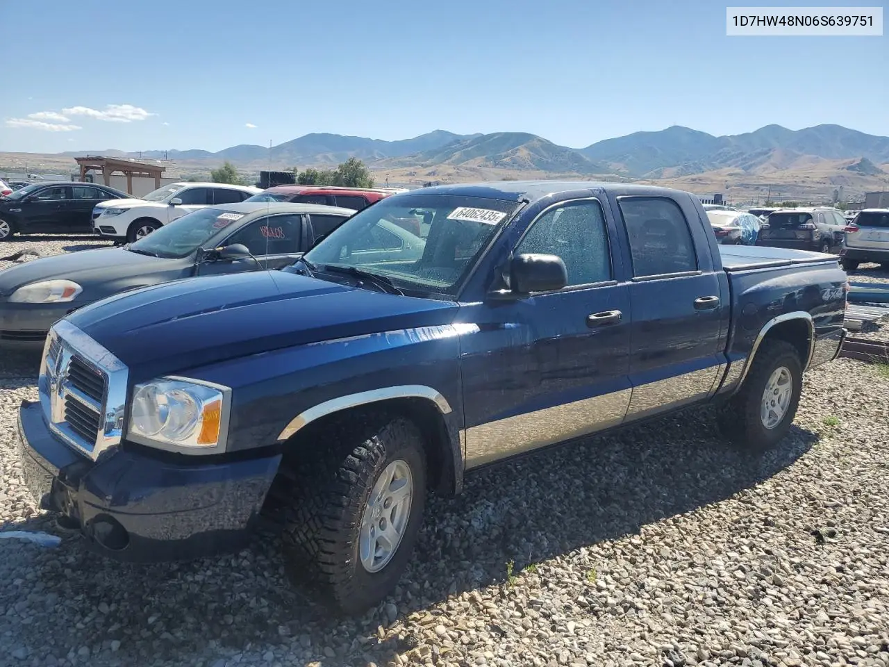 2006 Dodge Dakota Quad Slt VIN: 1D7HW48N06S639751 Lot: 64062435