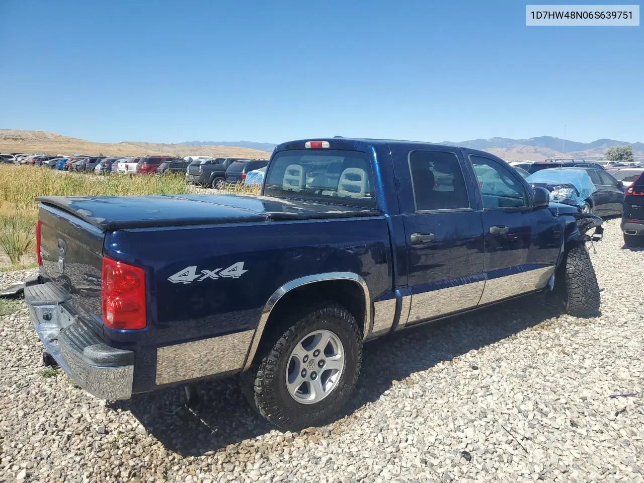2006 Dodge Dakota Quad Slt VIN: 1D7HW48N06S639751 Lot: 64062435
