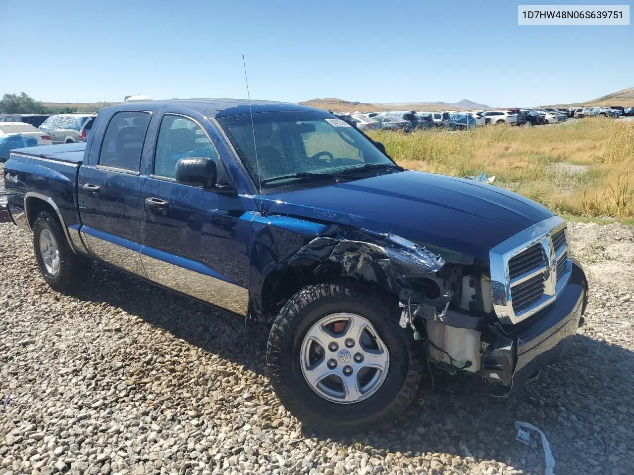 2006 Dodge Dakota Quad Slt VIN: 1D7HW48N06S639751 Lot: 64062435