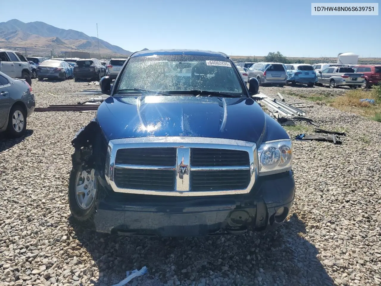2006 Dodge Dakota Quad Slt VIN: 1D7HW48N06S639751 Lot: 64062435