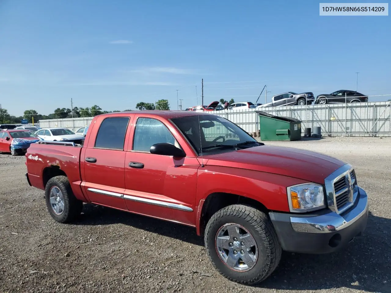 2006 Dodge Dakota Quad Laramie VIN: 1D7HW58N66S514209 Lot: 64679165