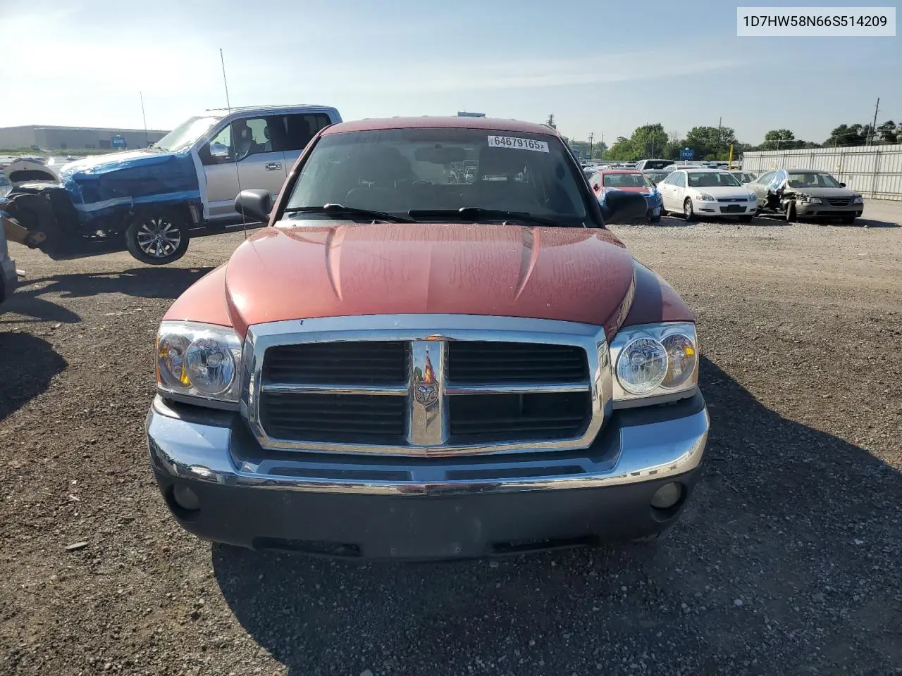 2006 Dodge Dakota Quad Laramie VIN: 1D7HW58N66S514209 Lot: 64679165