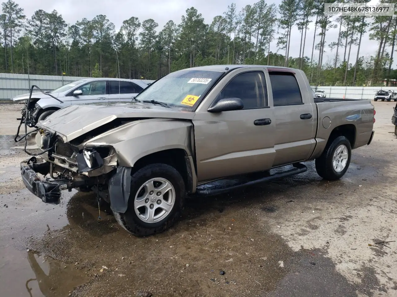 2007 Dodge Dakota Quad Slt VIN: 1D7HE48K67S136977 Lot: 50783235