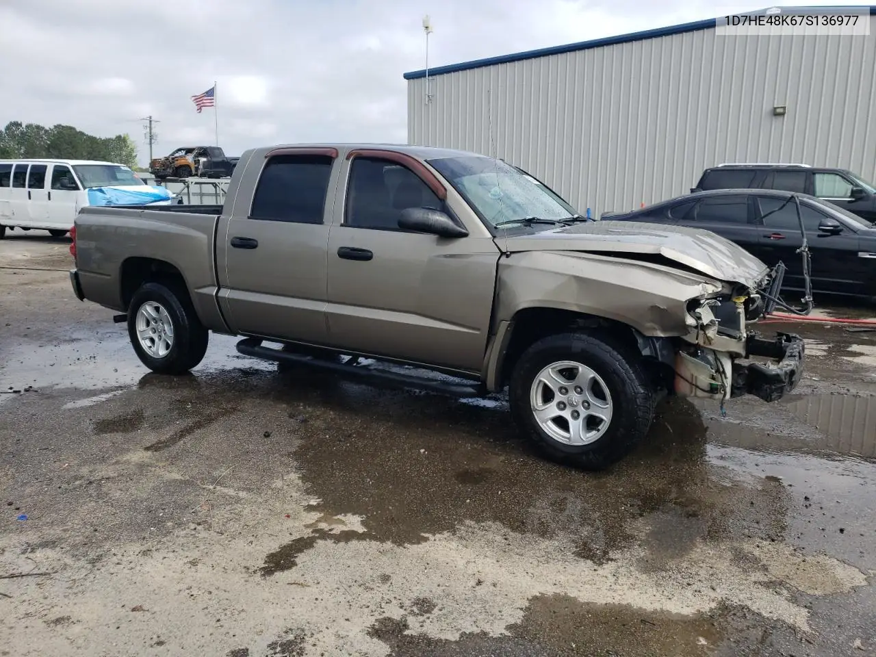 2007 Dodge Dakota Quad Slt VIN: 1D7HE48K67S136977 Lot: 50783235