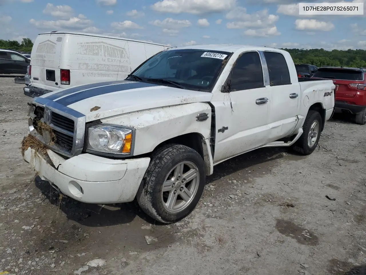 2007 Dodge Dakota Quad VIN: 1D7HE28P07S265071 Lot: 60628275