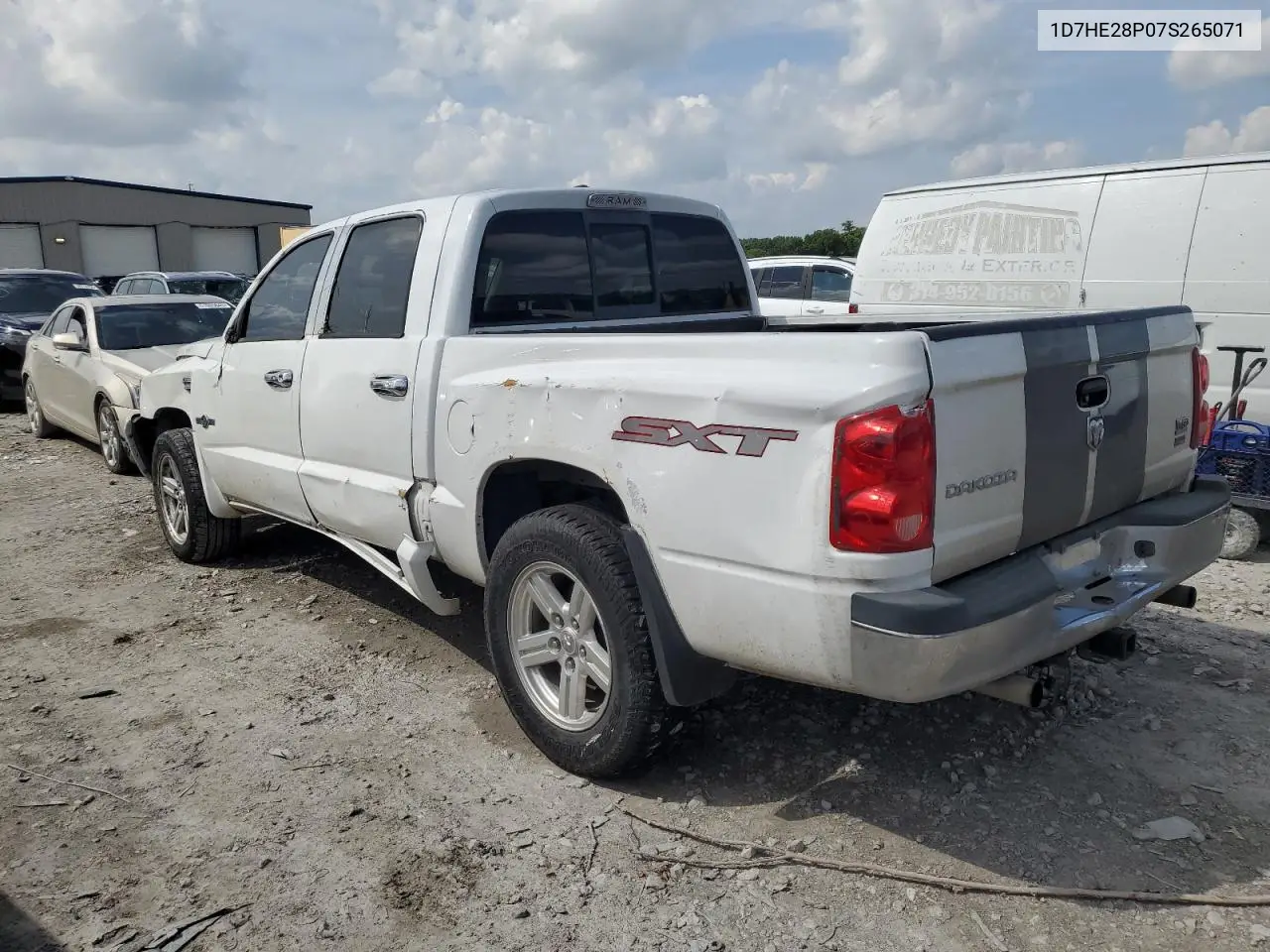 2007 Dodge Dakota Quad VIN: 1D7HE28P07S265071 Lot: 60628275