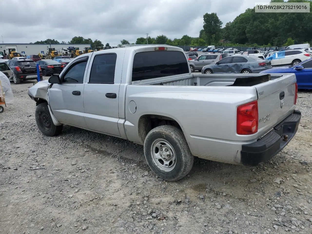 2007 Dodge Dakota Quad VIN: 1D7HW28K27S219016 Lot: 60975835