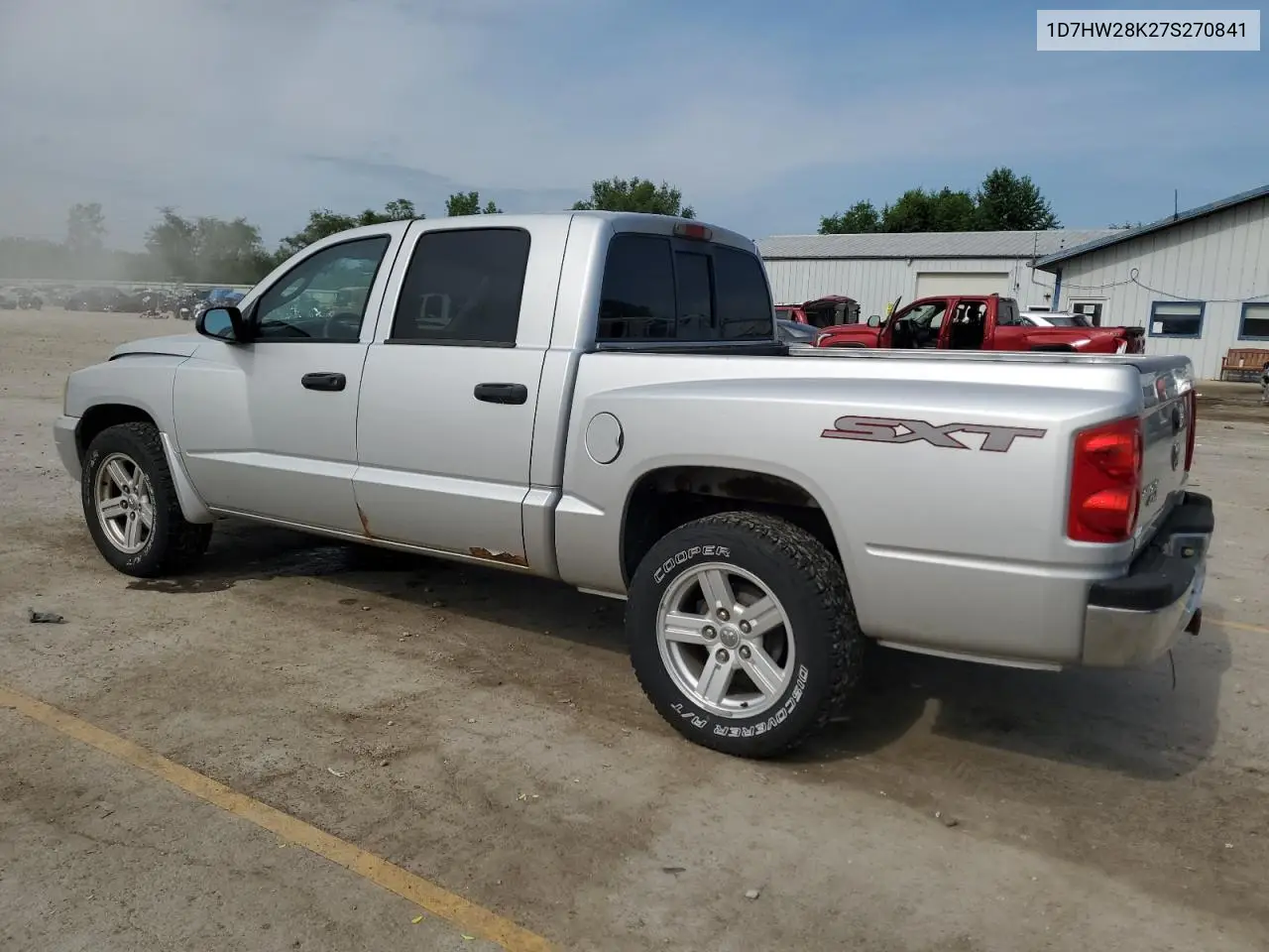 2007 Dodge Dakota Quad VIN: 1D7HW28K27S270841 Lot: 64657325