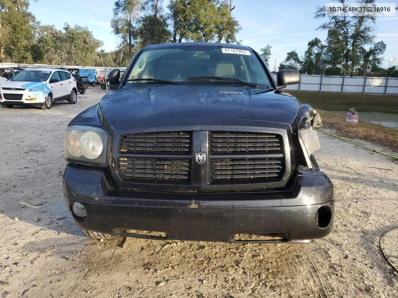 2007 Dodge Dakota Quad Slt VIN: 1D7HE48K37S216916 Lot: 87187984