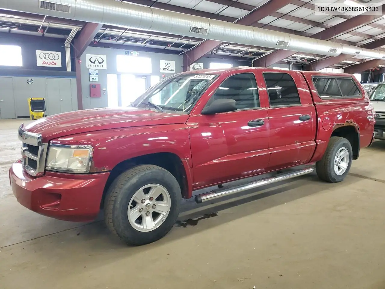 2008 Dodge Dakota Quad Slt VIN: 1D7HW48K68S619433 Lot: 57327015