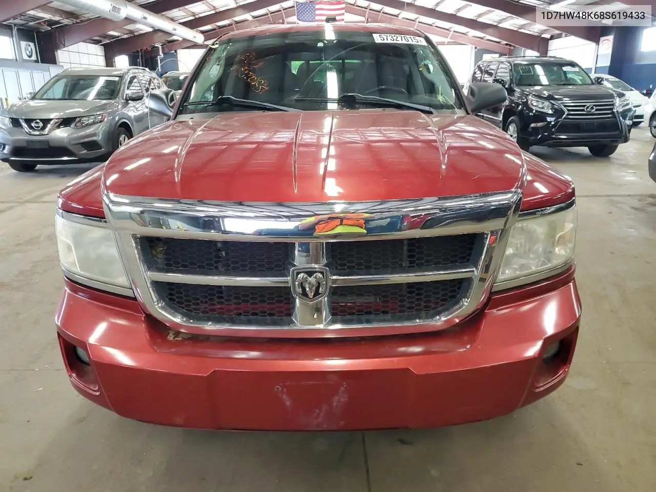 2008 Dodge Dakota Quad Slt VIN: 1D7HW48K68S619433 Lot: 57327015