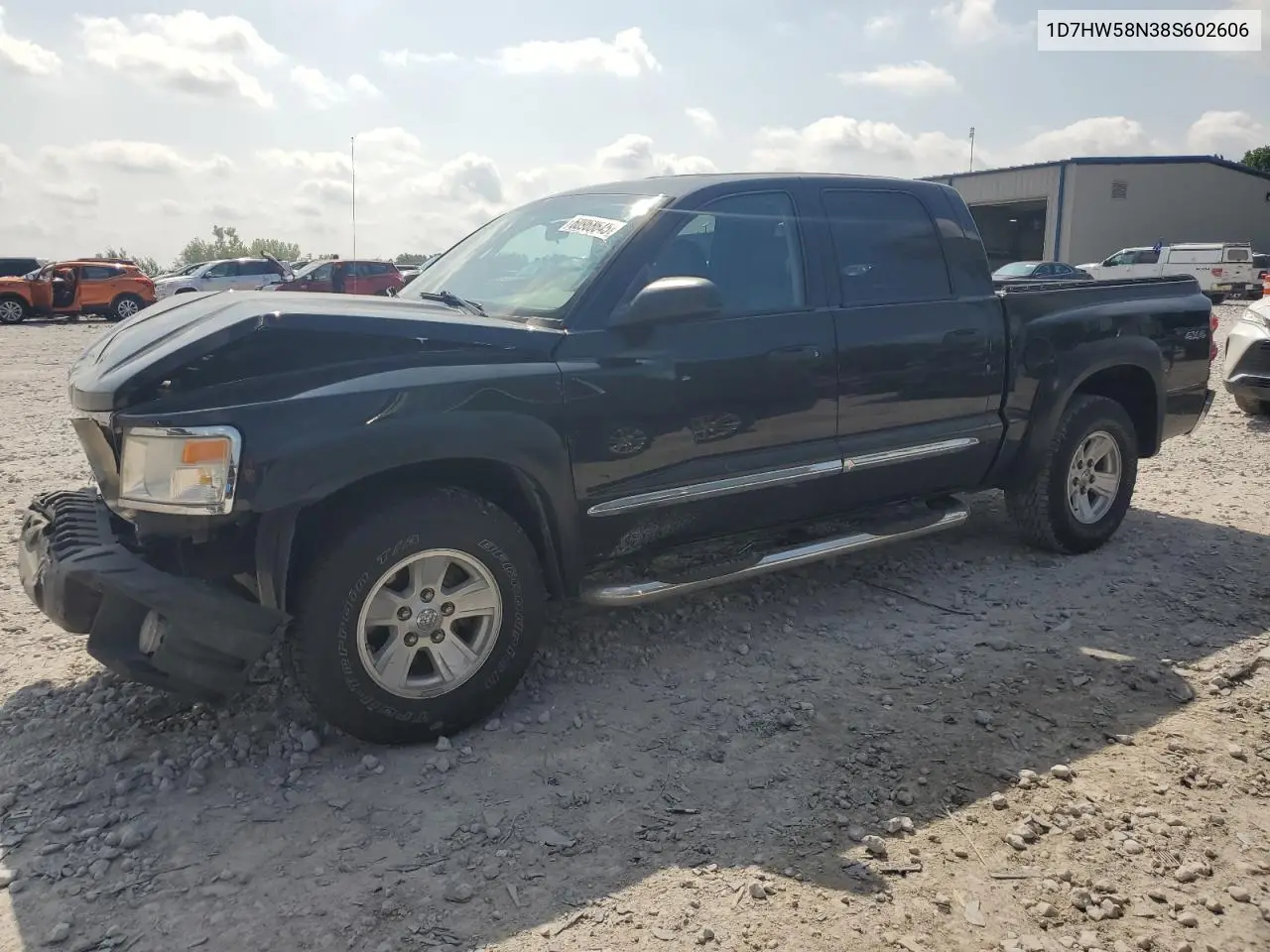 2008 Dodge Dakota Quad Laramie VIN: 1D7HW58N38S602606 Lot: 60968645