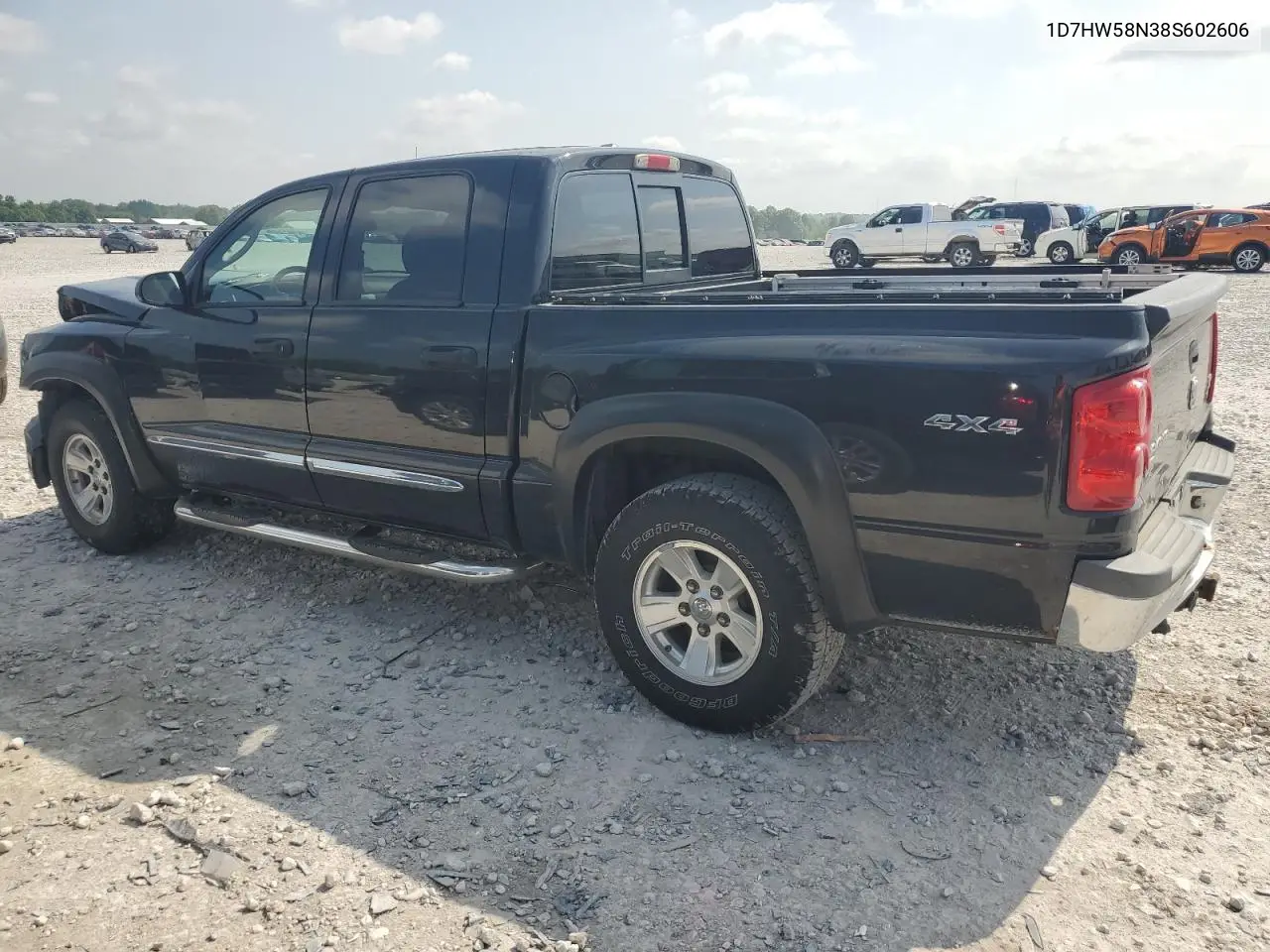 2008 Dodge Dakota Quad Laramie VIN: 1D7HW58N38S602606 Lot: 60968645