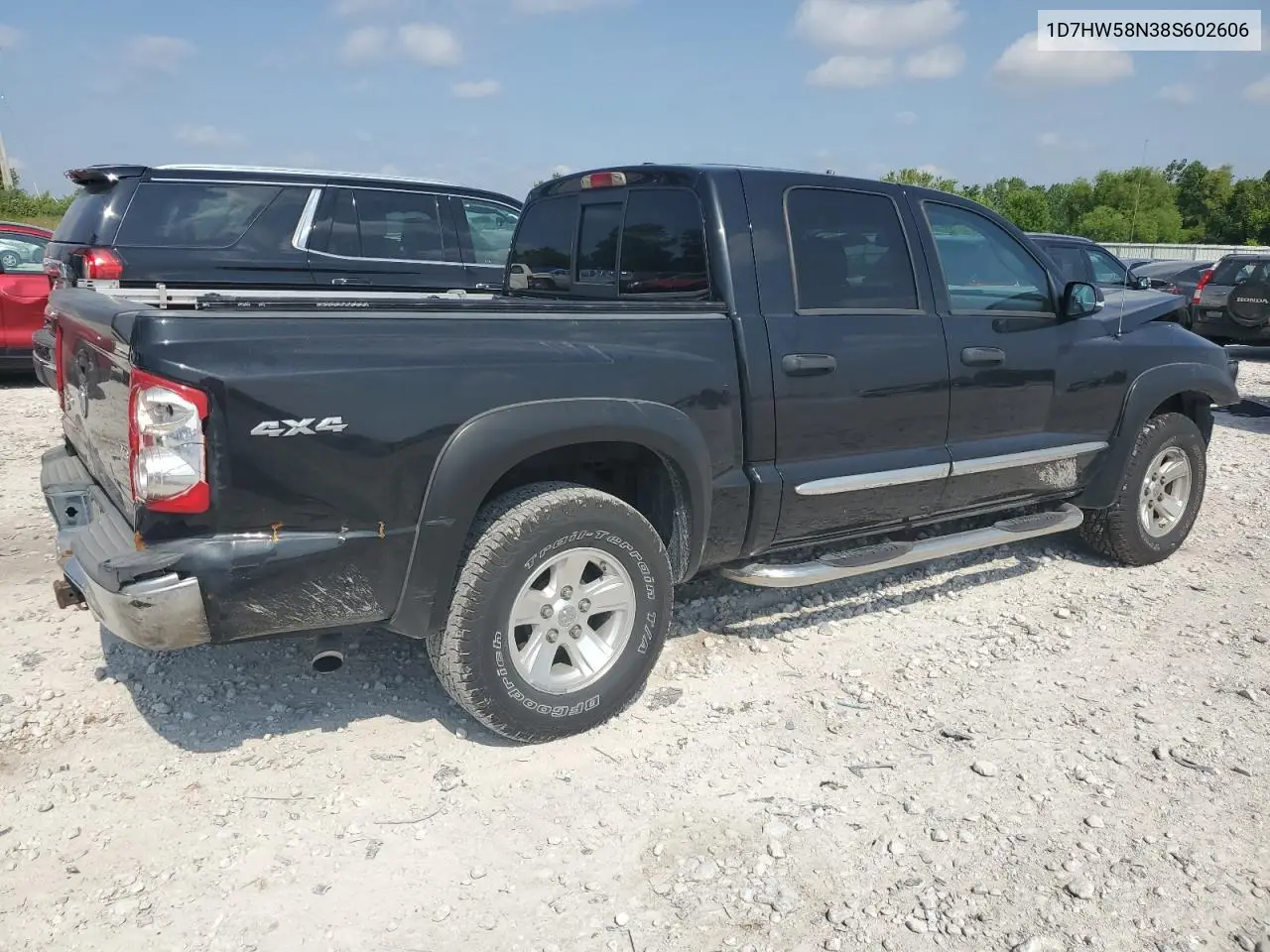 2008 Dodge Dakota Quad Laramie VIN: 1D7HW58N38S602606 Lot: 60968645