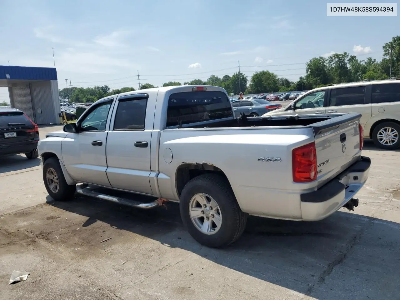 2008 Dodge Dakota Quad Slt VIN: 1D7HW48K58S594394 Lot: 62766475