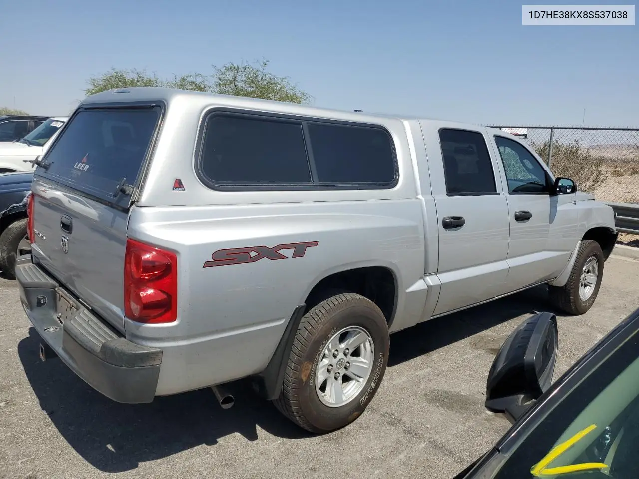 2008 Dodge Dakota Sxt VIN: 1D7HE38KX8S537038 Lot: 62784075