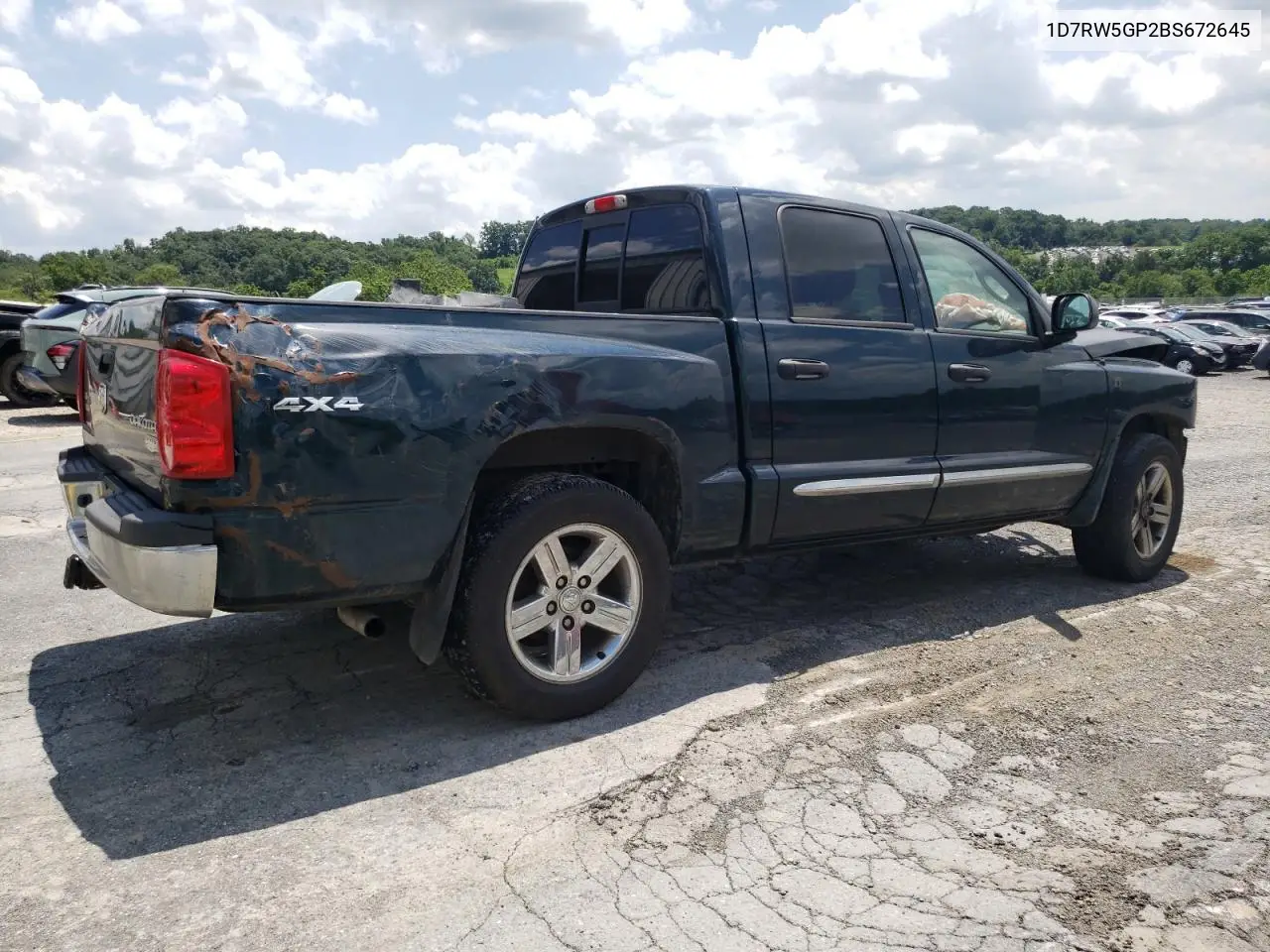 2011 Dodge Dakota Laramie VIN: 1D7RW5GP2BS672645 Lot: 63300915