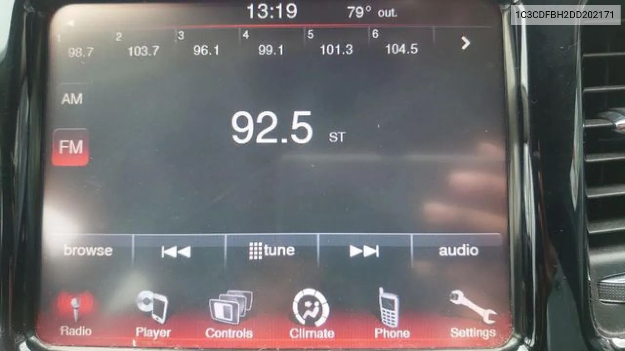 2013 Dodge Dart Sxt VIN: 1C3CDFBH2DD202171 Lot: 56058702