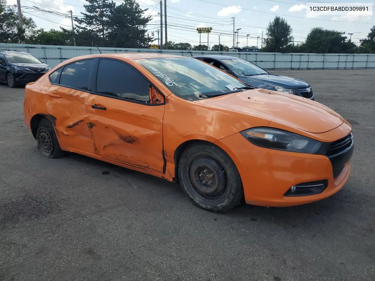 2013 Dodge Dart Sxt VIN: 1C3CDFBA8DD309891 Lot: 58778555