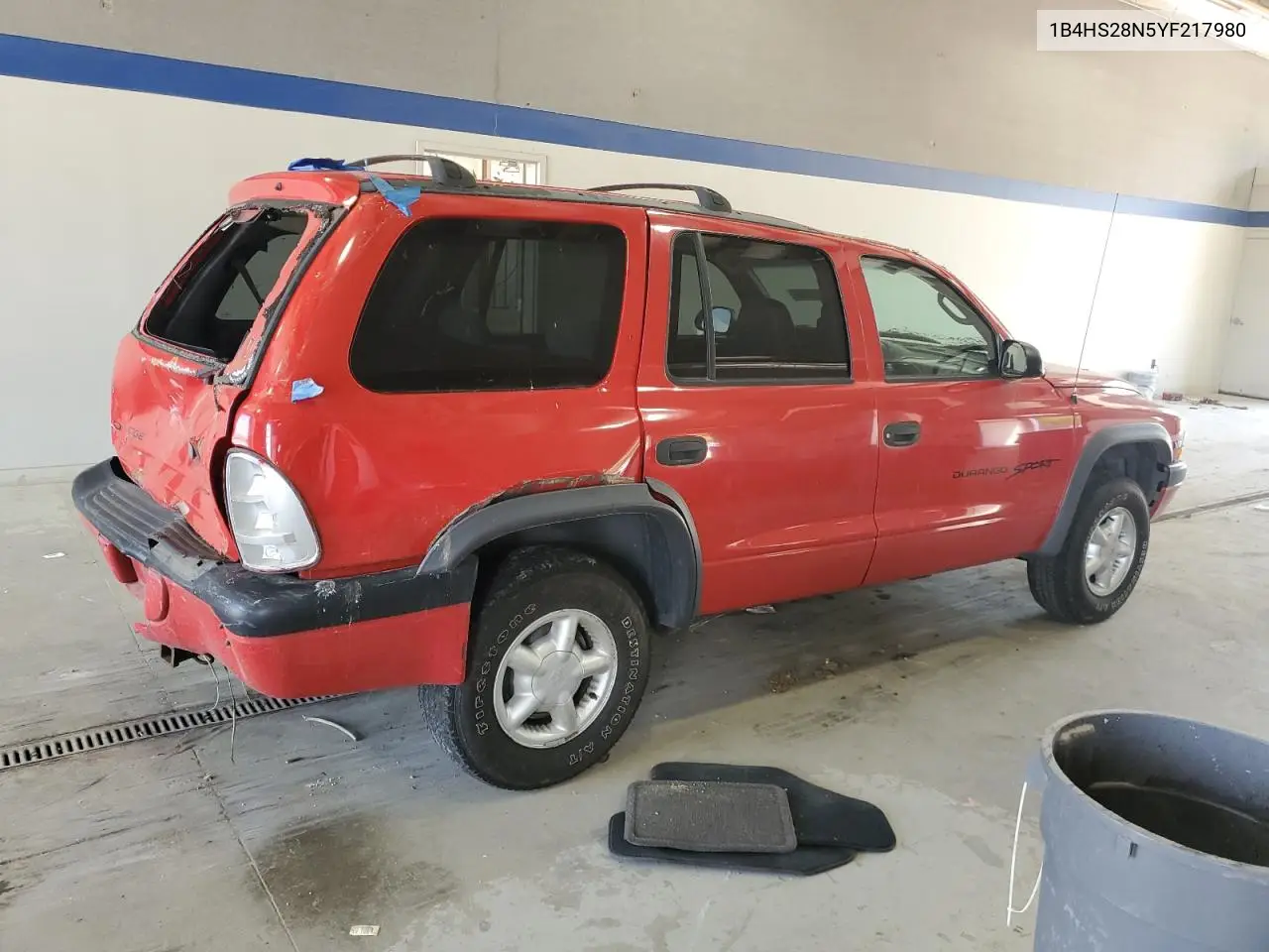 2000 Dodge Durango VIN: 1B4HS28N5YF217980 Lot: 53483035