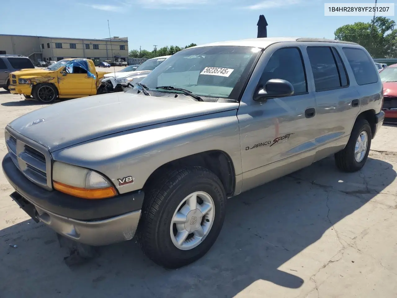 2000 Dodge Durango VIN: 1B4HR28Y8YF251207 Lot: 56235745