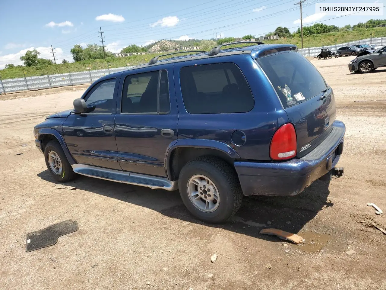 2000 Dodge Durango VIN: 1B4HS28N3YF247995 Lot: 60335695