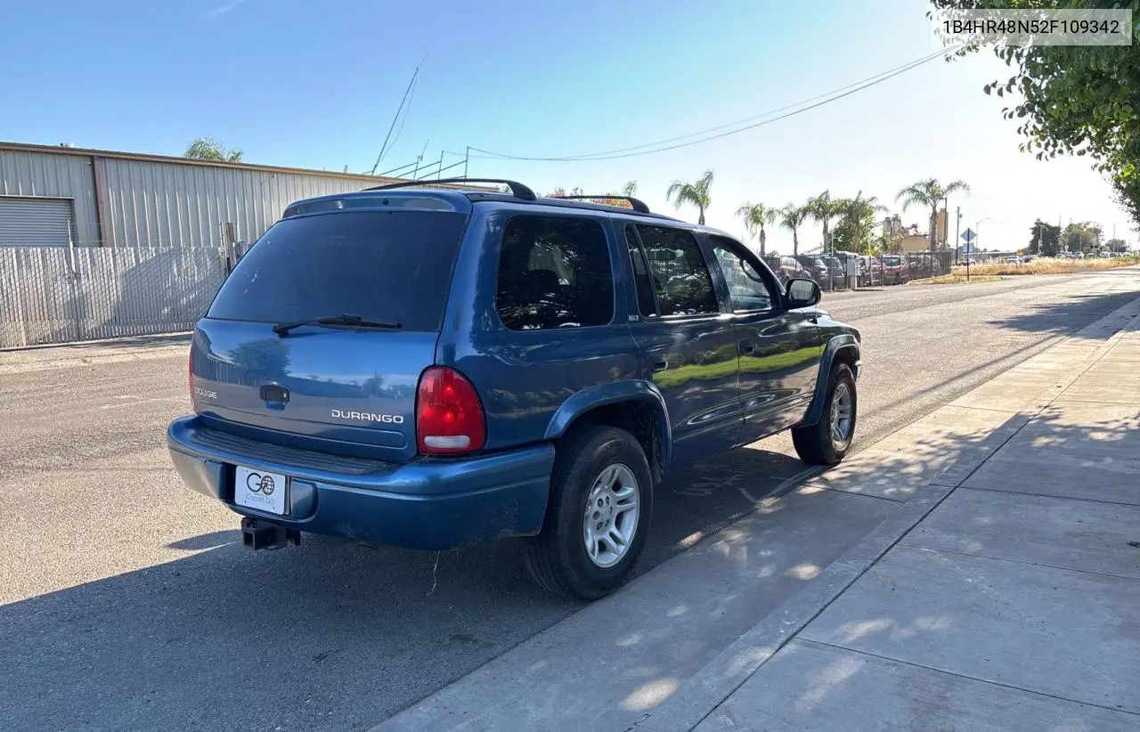 2002 Dodge Durango Slt VIN: 1B4HR48N52F109342 Lot: 57185665
