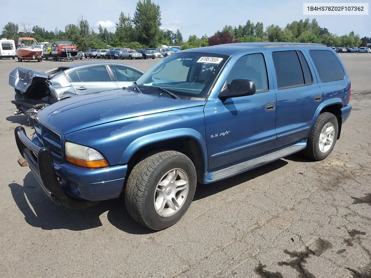 2002 Dodge Durango R/T VIN: 1B4HS78Z02F107362 Lot: 61957555