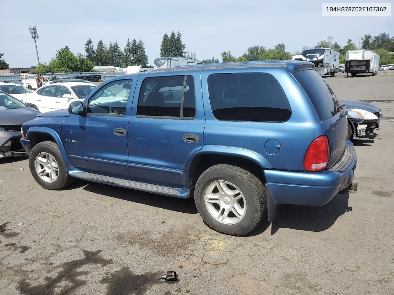 2002 Dodge Durango R/T VIN: 1B4HS78Z02F107362 Lot: 61957555