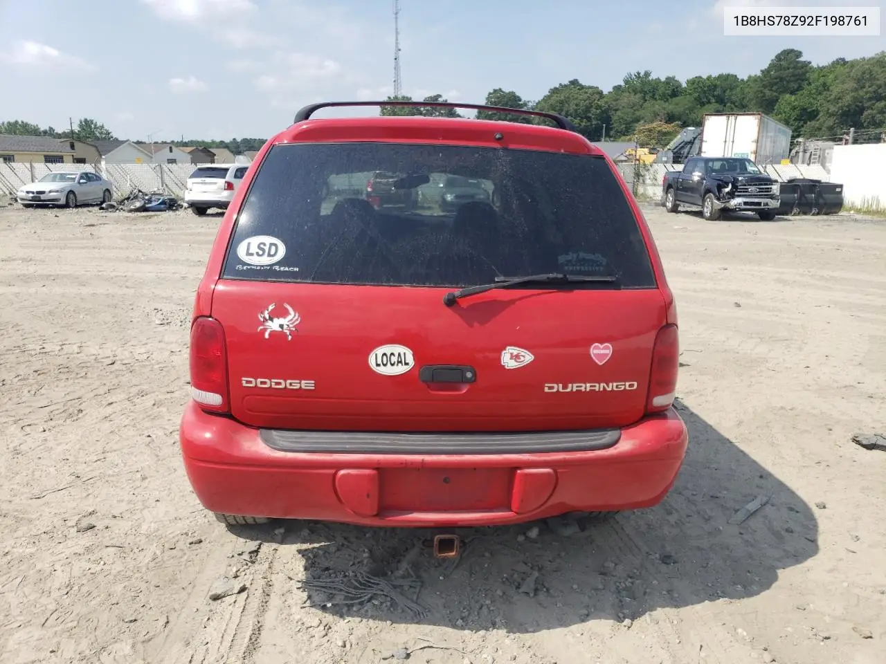 2002 Dodge Durango R/T VIN: 1B8HS78Z92F198761 Lot: 62779555