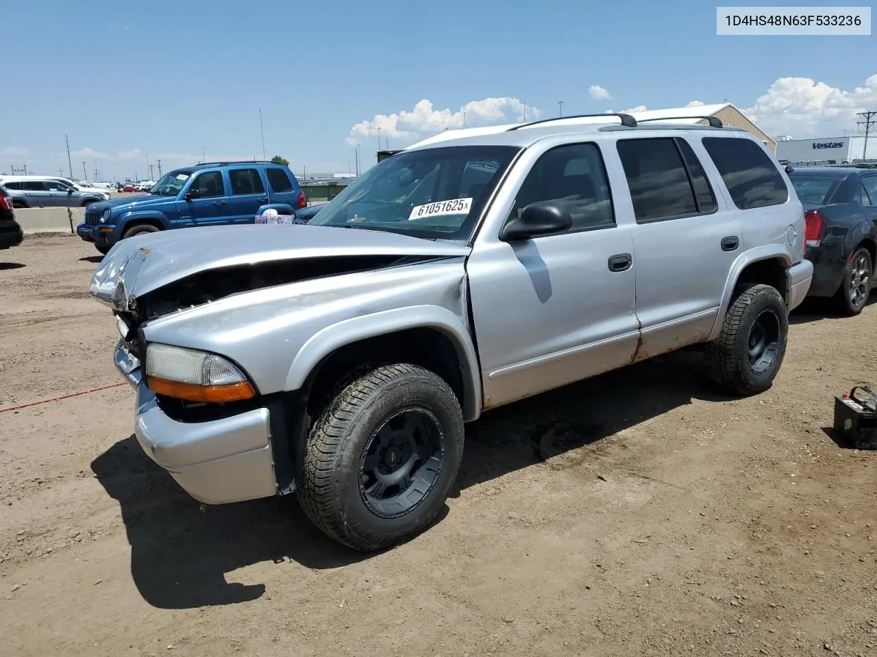 2003 Dodge Durango Slt VIN: 1D4HS48N63F533236 Lot: 61051625