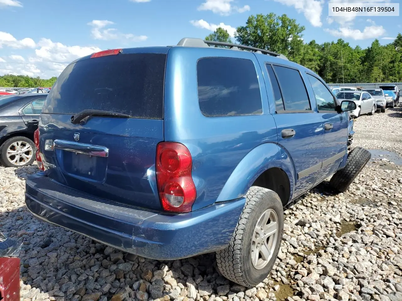 2006 Dodge Durango Slt VIN: 1D4HB48N16F139504 Lot: 54258885